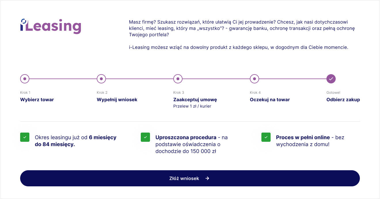 Finansowanie leasingowe online
